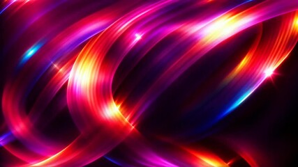 Wall Mural - abstract neon vibrant colorful background with flowing wave, liquid plasma, fluid ink. smooth rainbow color waves, 3d iridescent holographic design. looped animation. seamless footage.