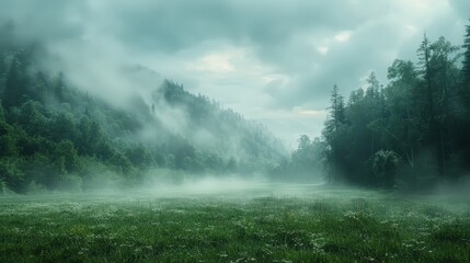 Canvas Print - Misty Mountain Valley