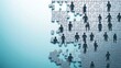 © Anan - Human Resource Hiring Missing Employees Worker Labour shortages  A conceptual image of a large puzzle composed of human figures in grayscale