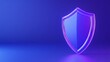 © Tackey - Glowing shield symbol on a blue background, representing cyber security and digital protection for online platforms and data integrity.
