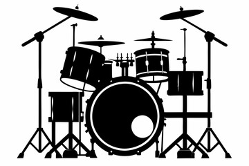 Drum Set silhouette vector illustration