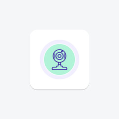 Canvas Print - Webcam, webcam recorder purple line icon on a colorful circle, stylish icon, ai illustrator file