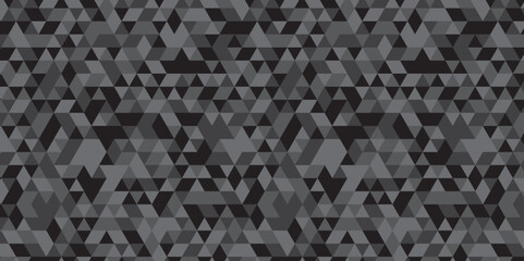 Abstract geometric black and gray background. seamless mosaic polygon triangle texture wallpaper. Triangle shape retro wall grid pattern geometric ornament vector square element background.