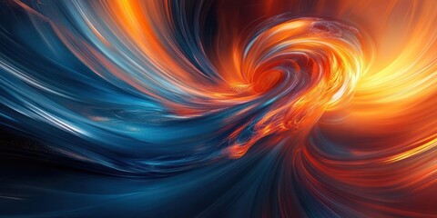 Wall Mural - Abstract Swirling Blue and Orange Lines Forming a Vortex