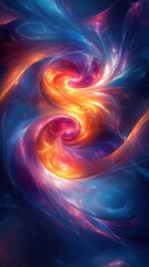 Wall Mural - Abstract Swirling Cosmic Nebula with Vibrant Colors