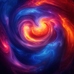 Wall Mural - Abstract Swirling Pattern in Red, Orange, and Blue Hues