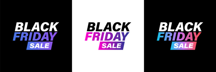 Wall Mural - Black Friday Sale Banners. Black Friday Sale Signs with Black Friday Promotion Text. Vector Illustration 