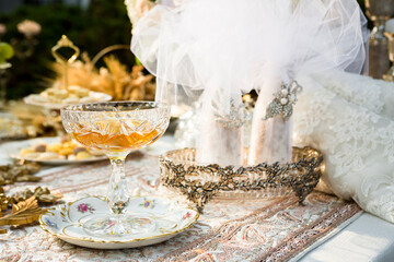 Bowl of Honey at Sofre-ye-Aghd for Persian Wedding Ceremony