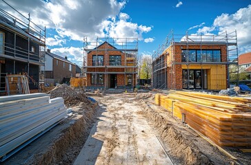 Construction Site with Scaffolding