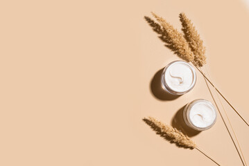 Sticker - Cosmetic beauty cream with natural dry grass