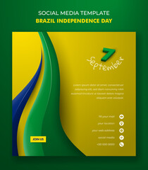 Wall Mural - Square banner for social media post with brazil background color theme