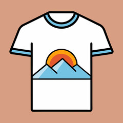 Sunset Mountain Vector Art for T-Shirt Design