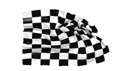 Poster - The checkered flag waves in the wind signaling the end of a race Victory is in sight