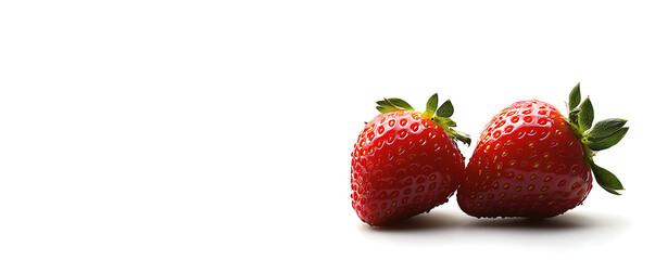 Wall Mural - Fresh Strawberry Isolated on White Background