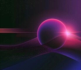 Wall Mural - dark purple background with glowing soft elements