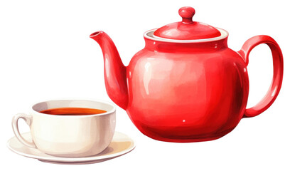 Poster - PNG Teapot cup mug white background.