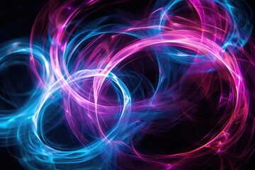 a colorful swirl of blue and pink with a purple line in the middle
