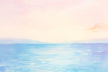 Canvas Print - Vibrant watercolor ocean sunset png paint texture overlay, transparent background