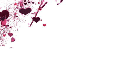 Wall Mural -  Red heart love confettis. Valentine's day falling