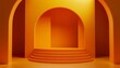 © DruZhi Art - Halloween Orange Podium and Background with Spooky Black Trees and Pumpkins