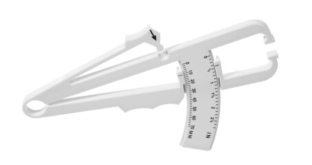 Canvas Print - Plastic body fat caliper isolated on white