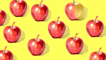 Wall Mural - Seamless pattern of apple