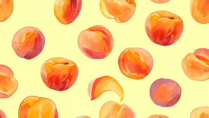 Wall Mural - Seamless pattern of apricot