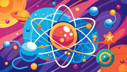 Atom and molecule structure abstract background