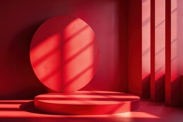 Canvas Print - A red room with a red wall and a red floor