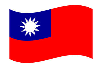 Wall Mural - Vector illustration of wavy Taiwan flag on transparent background