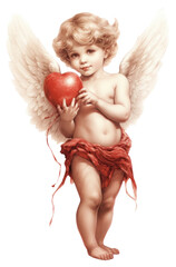 Wall Mural - PNG Cupid angel heart baby.