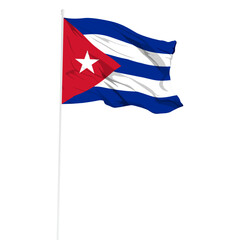 Wall Mural - Vector illustration of wavy Cuba flag on transparent background