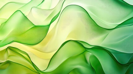 Artistic abstract background with overlapping green and lime lines, creating depth.