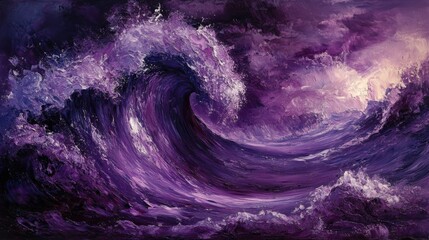 Sticker - Abstract Purple Ocean Wave