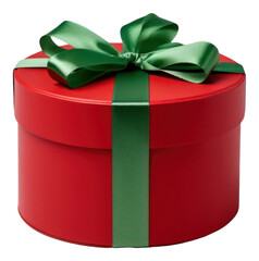 Sticker - PNG Gift box green red white background.