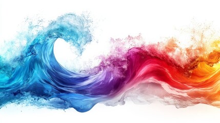 Wall Mural - Abstract Colorful Paint Waves