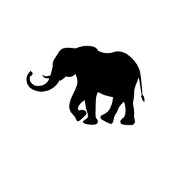 Vector elephant silhouette illustration design thai animal logo simple design