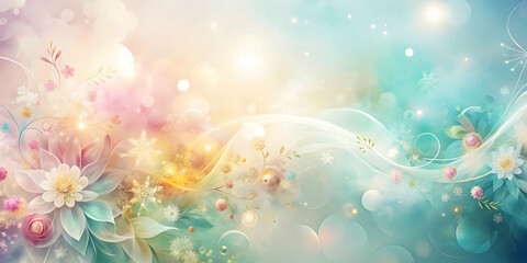 Wall Mural - dreamy pastel floral swirl