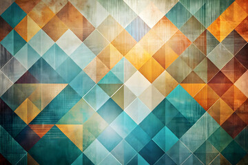 Wall Mural - Abstract Geometric Tapestry: A vibrant and mesmerizing abstract pattern of geometric shapes in a kaleidoscope of colors, creating a modern and dynamic visual experience. 