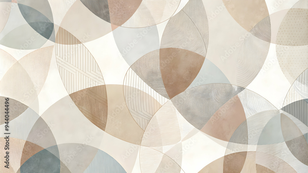 Whispering Earth Tones: Abstract watercolor circles in soft, earthy ...