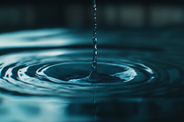 Wall Mural - A drop of water falls into the water. 