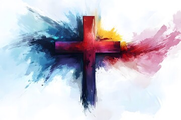 colorful Christian cross