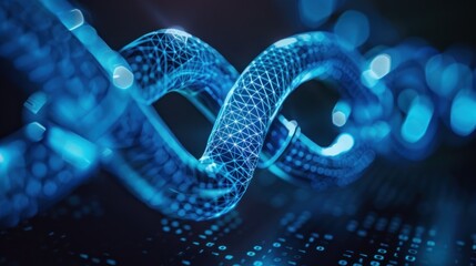 Abstract Chain Link with Binary Code
