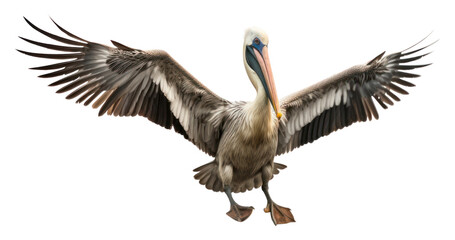 Sticker - PNG Pelican landing pelican animal bird.