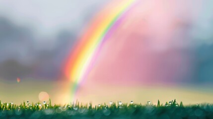 Scenic landscapes with rainbows emerging after a passing storm.