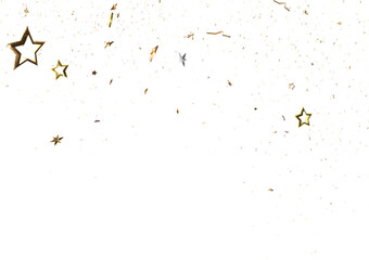 Wall Mural - XMAS stars. Confetti celebration, Falling golden abstract decoration for party, birthday celebrate,