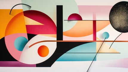 Wall Mural - Golden ratio Abstract art featuring precise geometric shapes and balanced composition.