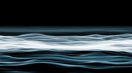 Wall Mural - Abstract White Lines Over Dark Blue Waves, Abstract, Art, Design