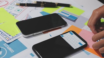 The designer team is designing the uxui system to make the uxui system work well on new phones and support system updates. Website development concept UI UX front end designer