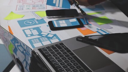 The designer team is designing the uxui system to make the uxui system work well on new phones and support system updates. Website development concept UI UX front end designer